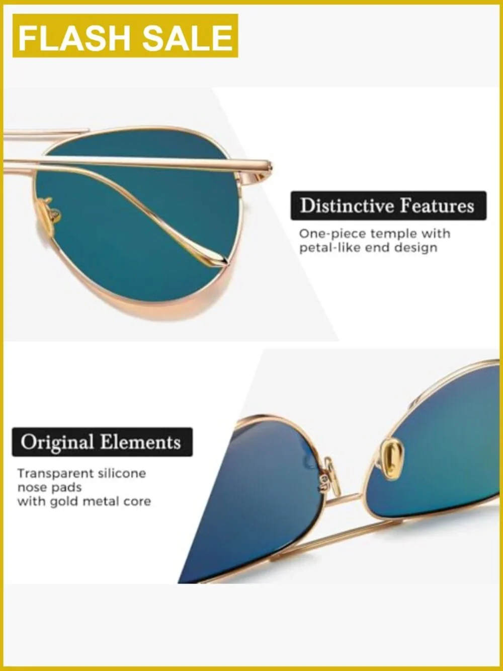 Oversized Aviator Sunglasses Mirrored Polarized Lens